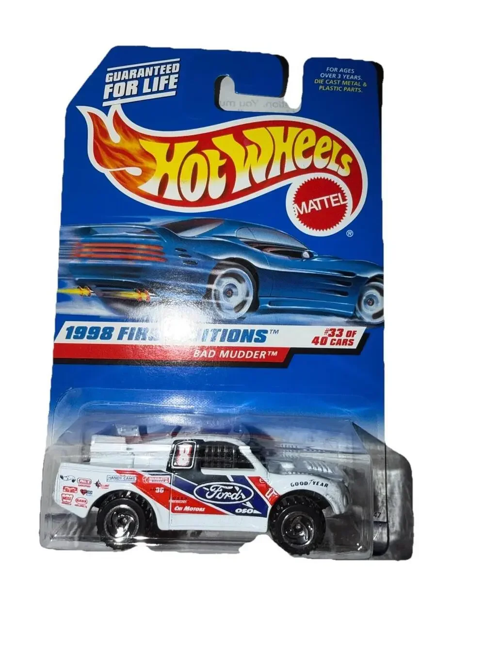 Hot Wheels - Bad Mudder (White) 1998 First Editions #33 Of 40 Cars Ford %8 New